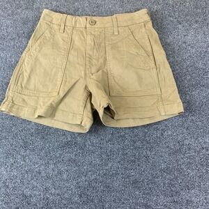 AMO Chino Shorts Womens 27 tagged 24 Beige Flat Front Utility Slash Pocket